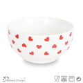 Decalque Red Heart Design New Bone China Bowl